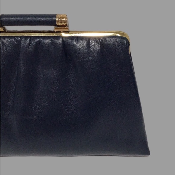 Vintage Ande Blue Faux Leather Frame Purse, 1960-70s - Picture 6 of 11